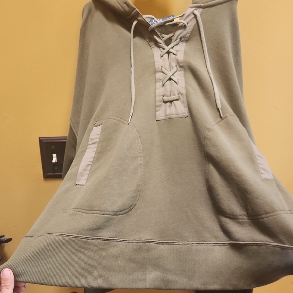 Ralph Lauren Tan Lace-Up Hoodie - Picture 1 of 4